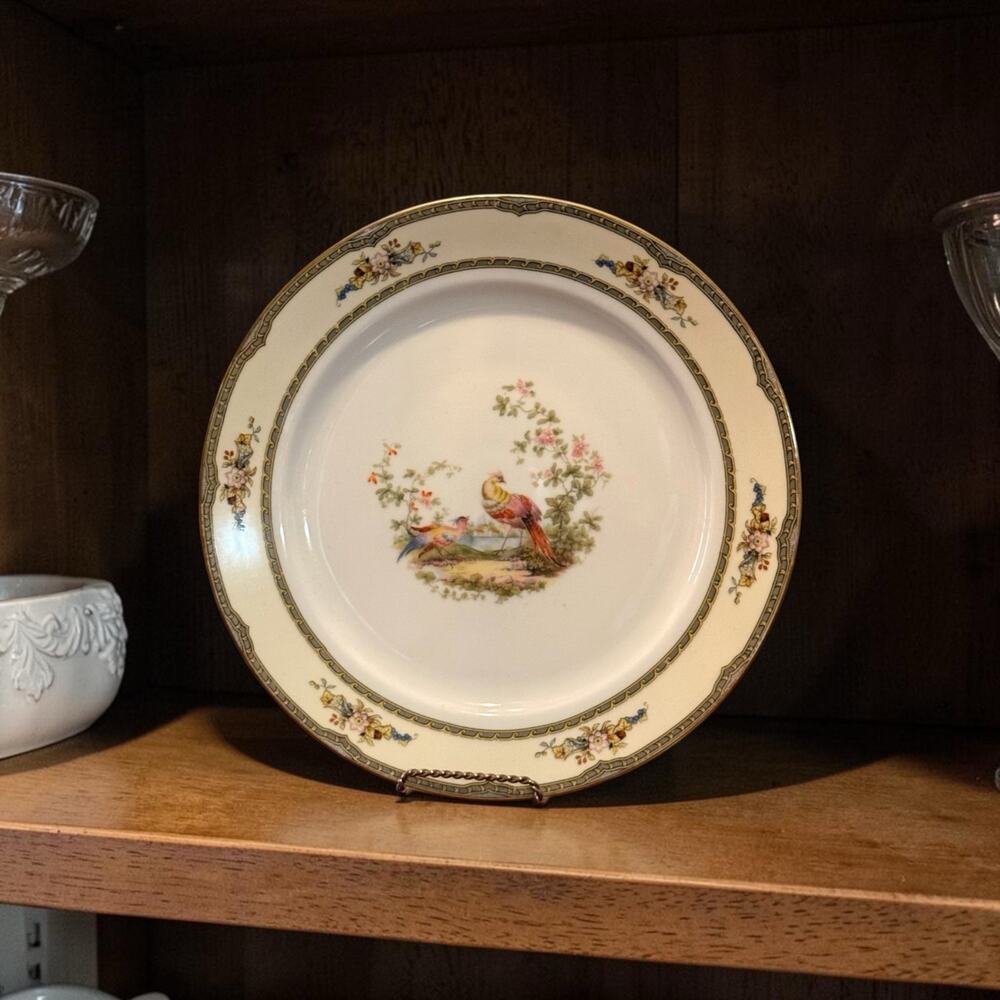 Antique Noritake Windsor China Dinner Plate Bird of Paradise M Japan Design Pat